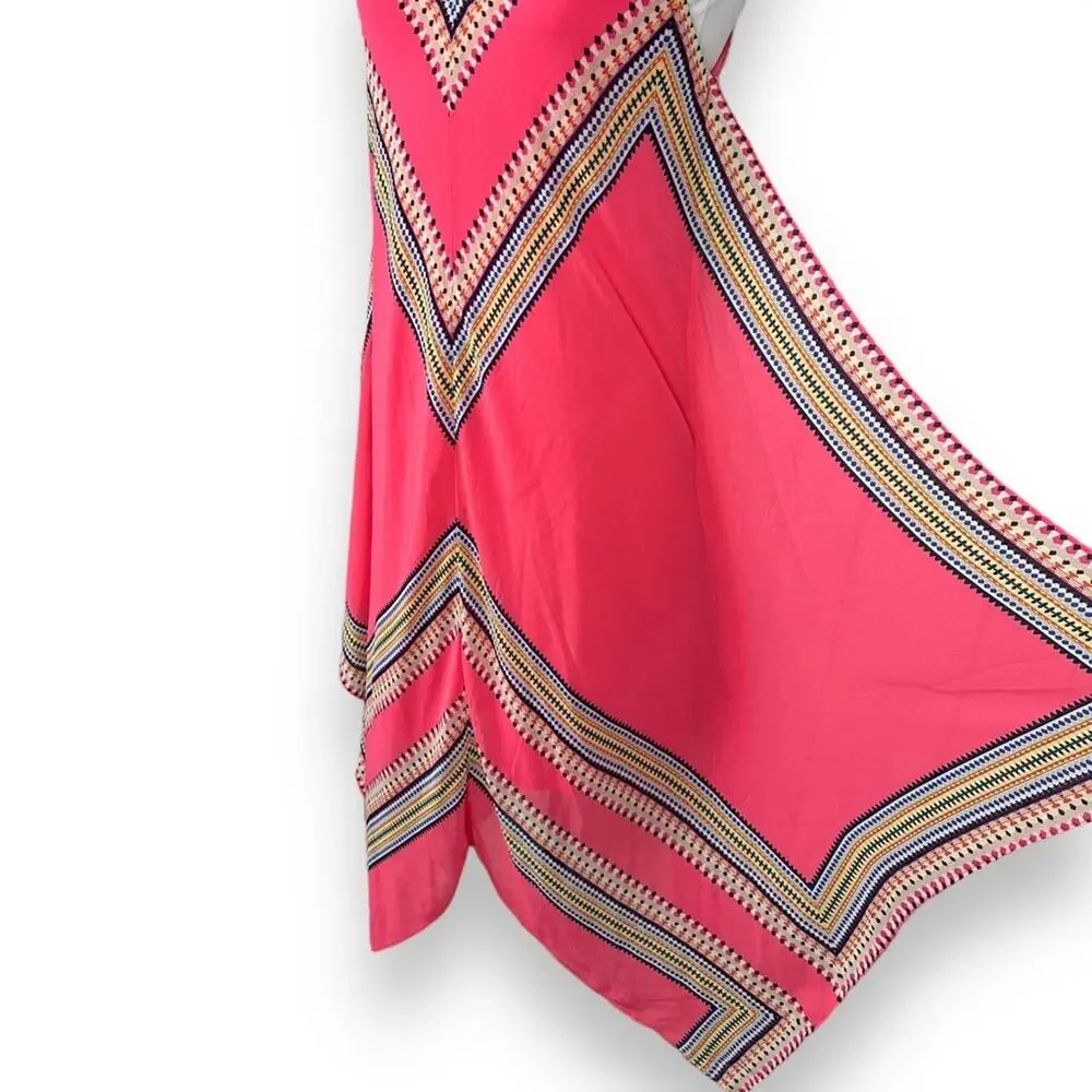 Luxology asymmetrical dress multi color chevron pattern size 10 large - Picture 4 of 7